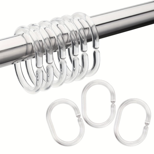 12pcs C Shaped Shower Curtain Rings Bathroom Accessories