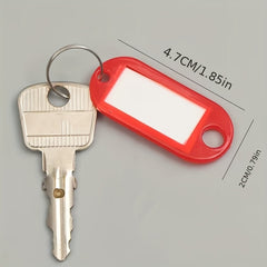 Plastic Key Tags Containers Key Tags Rings Durable Split Ring Tag Windows