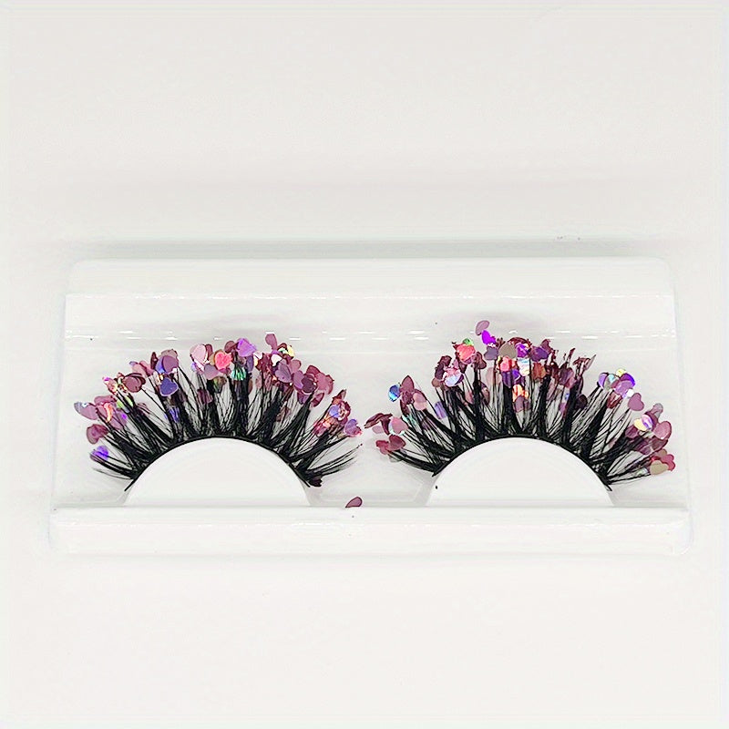 Glitter Sequin False Eyelashes Fluffy Volume Lashes Stage Makeup