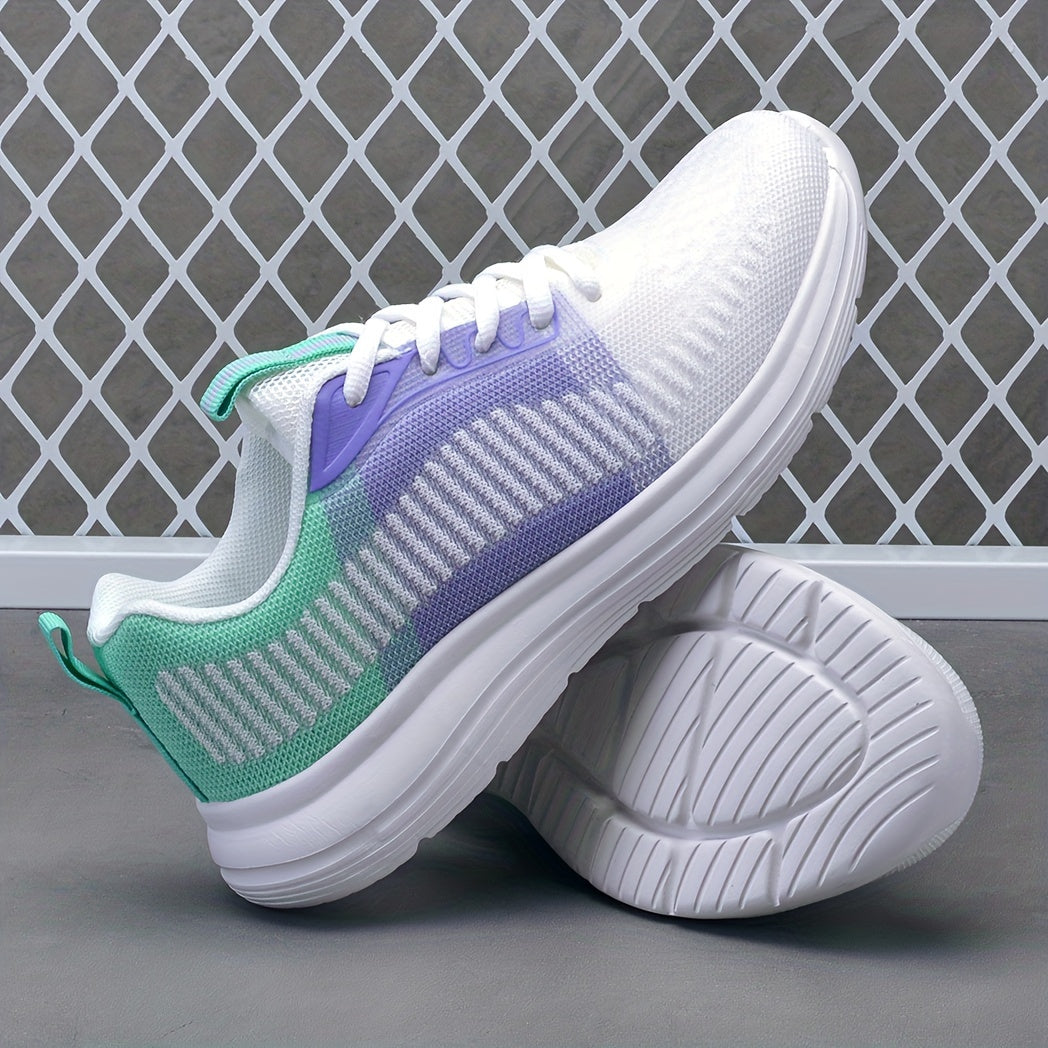Women's Ombre Mesh Athletic Running Shoes Lace-up Casual Sneakers