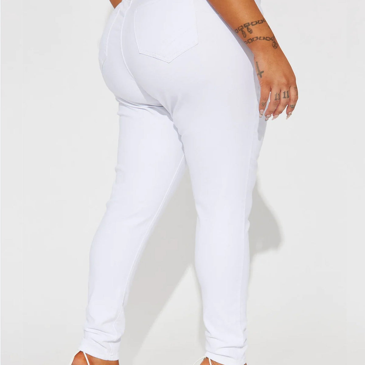  High Rise Skinny Jeans, Button Fly, Stretchy