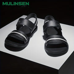 Men's Leather Flat Strap Sandals Soft Sole Beach Sandals