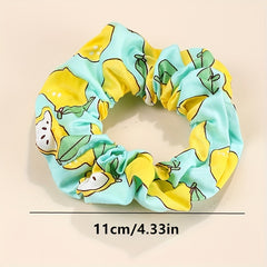 6pcs Fruit Print Scrunchies Hair Rope Elastic Band Headwear Hair Accessories