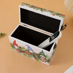Christmas Pattern Organizer Storage Box Vintage Rectangular Case