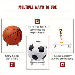 Clear Acrylic Ball Display Stand Sports Ball Storage Rack For Various Balls