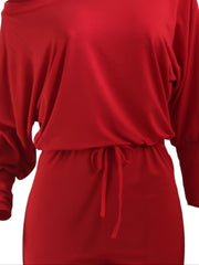 Batwing Sleeve Drawstring Jumpsuit for Women