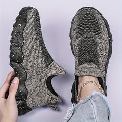 Grey Mesh Road Running Shoes Women Lightweight Sport Shoes