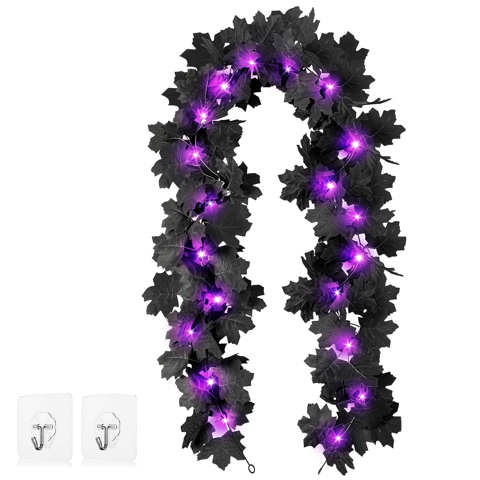 Halloween Decor Lights 20 LED Maple Leaf Garland With Light Fall Decor