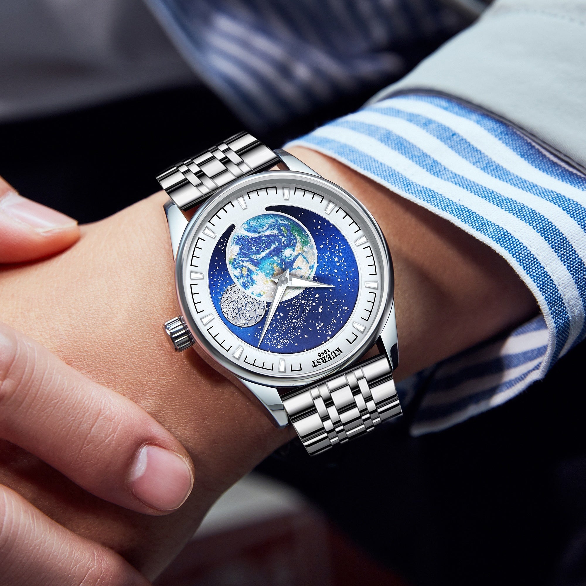 KUERST Steel Strap Automatic Mechanical Watch