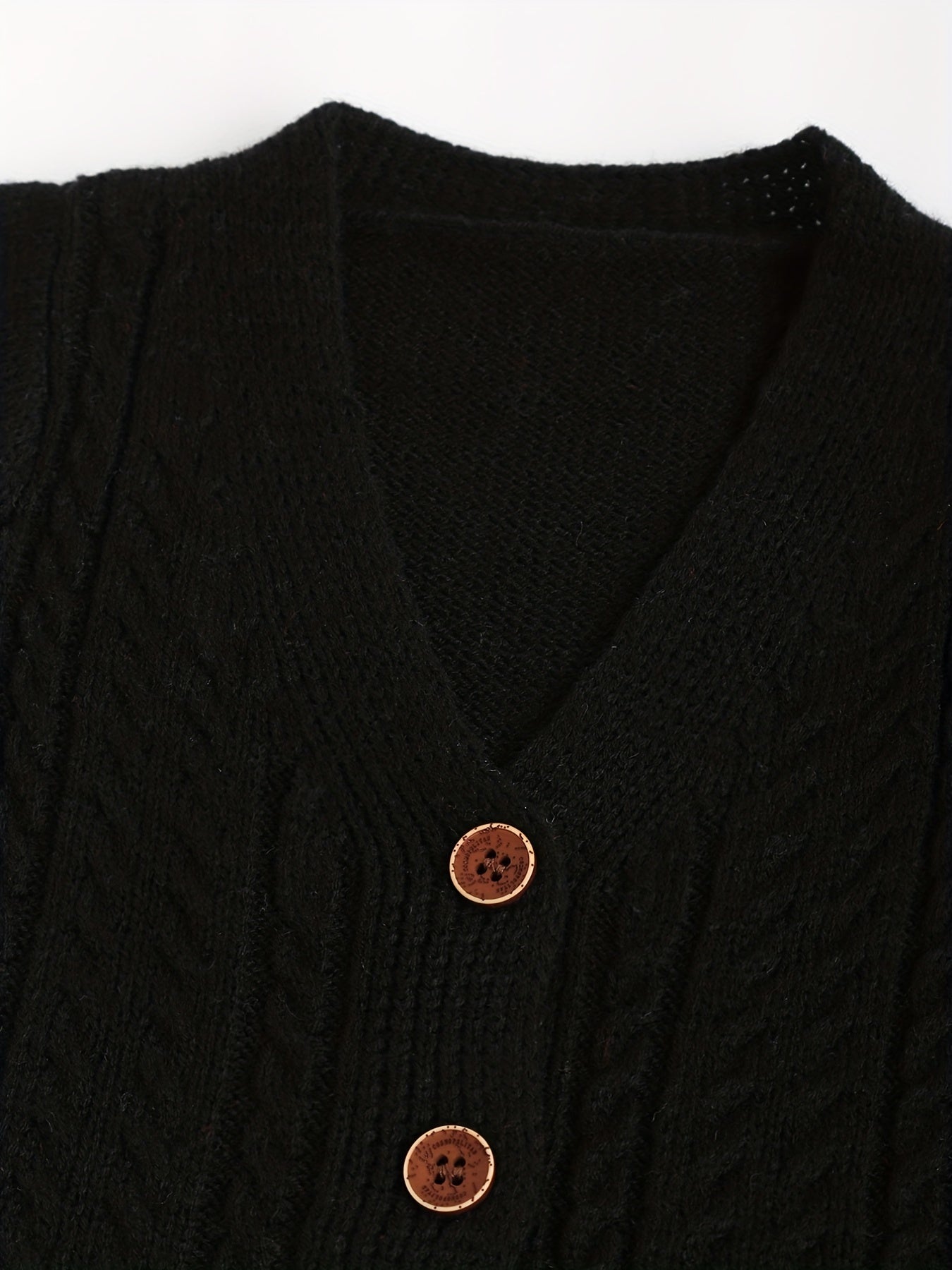 Girls Knit Button V Neck Cardigan Sweater Coat