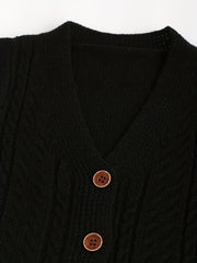 Girls Knit Button V Neck Cardigan Sweater Coat