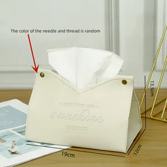 European Style Leather Tissue Box V Mouth Design for Home Living Room & Car