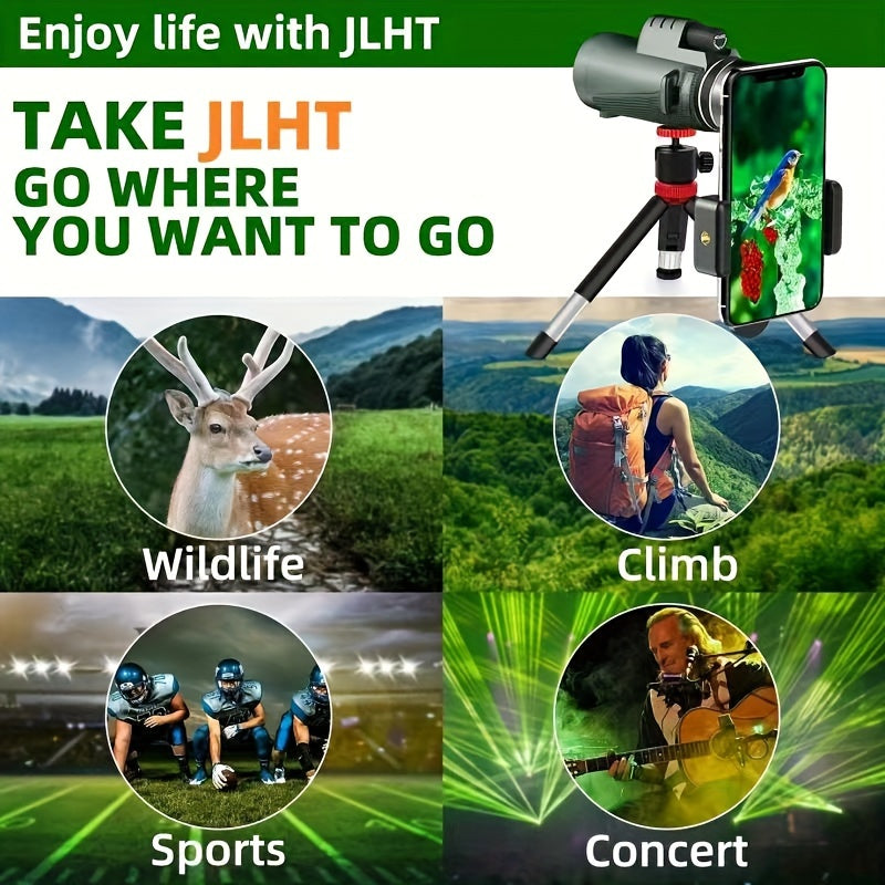 High Magnification Monocular Telescope With Mobile Phone Adapter Tripod