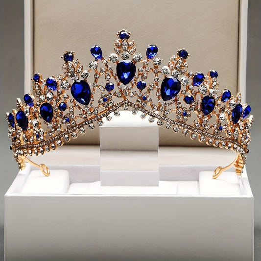 Baroque Crystal Alloy Headband Crown Wedding Party Accessories For Women