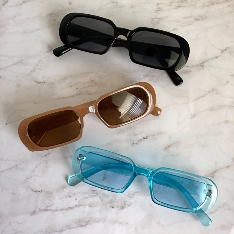 Y2K Rectangle Sunglasses Narrow Sun Shades