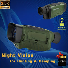 Night Vision Monocular 8X Digital Zoom Telescope w/USB Charging