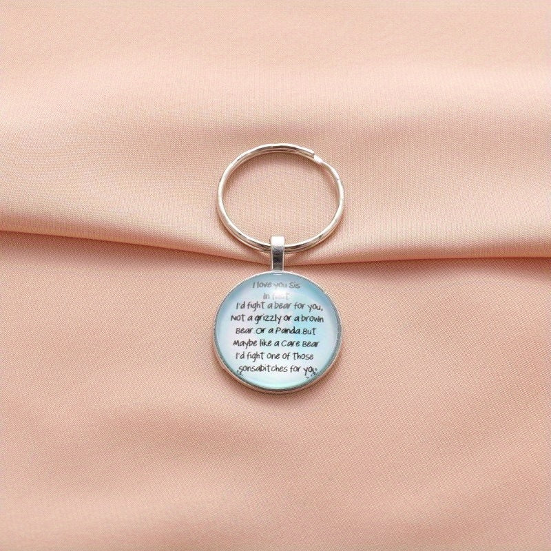 Retro Bag Keychain English Sentence Jewelry Charm Accessories
