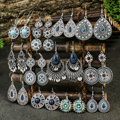 Vintage Geometric Earrings Rhinestone Boho Ear Jewelry Gift
