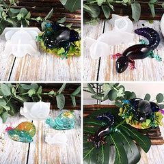 3D Animal Silicone Resin Molds - Snail Frog Lizard Shapes - DIY Casting