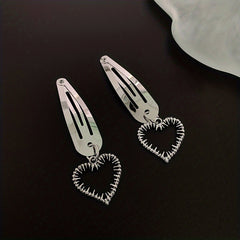 Y2K Punk Silvery Snap Clip Metal Hair Clip