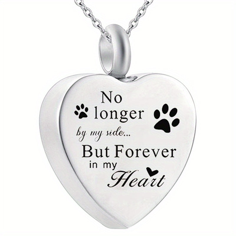 Pet Memorial Heart Pendant Necklace for Dogs and Cats