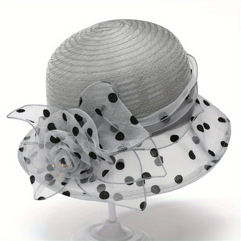 Lace Flower Dotted Bucket Hat Lightweight Sun Hats Women