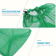 Fishing Mesh Bag Drawstring Storage Quick Dry Sea Fishing Net