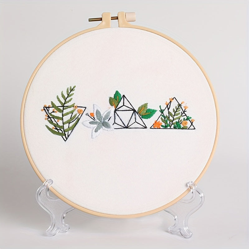 Plant Pattern Cross Stitch Embroidery Kit DIY Crafts No Tension Hook Included