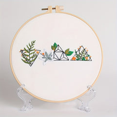 Plant Pattern Cross Stitch Embroidery Kit DIY Crafts No Tension Hook Included