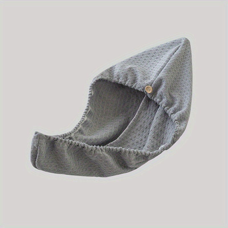 Waffle Hair Drying Cap Absorbent Elastic Bath Cap Microfiber Head Wrap
