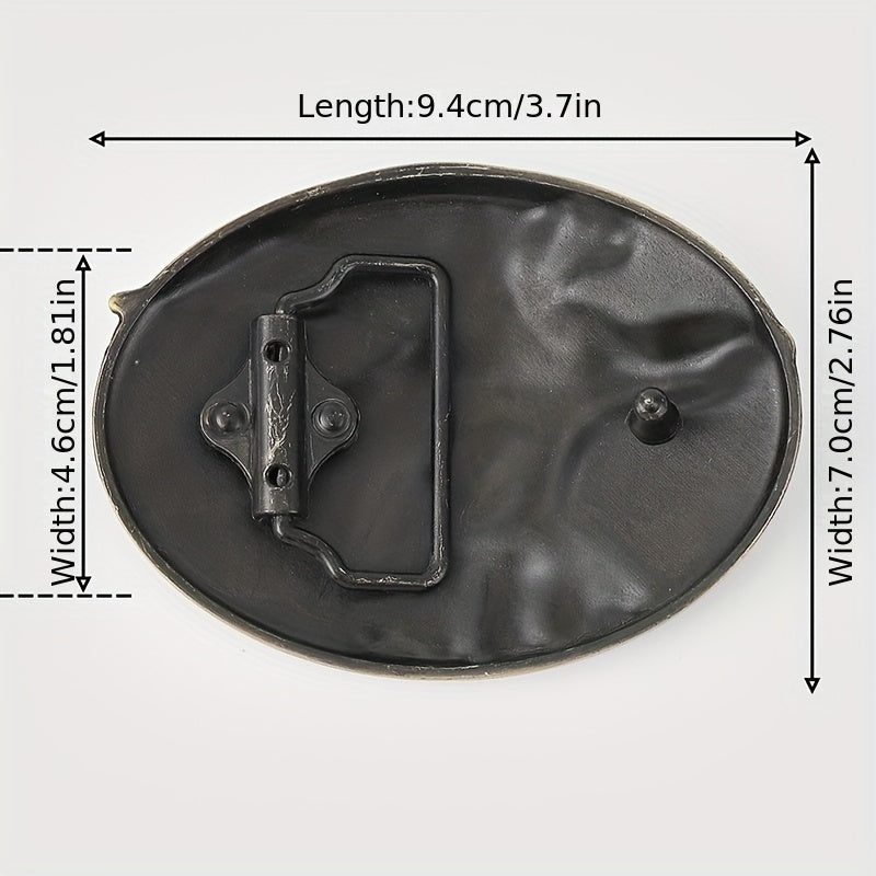 Vintage Eagle Oval Belt Buckle For Women & Men - Western Jeans Accessories