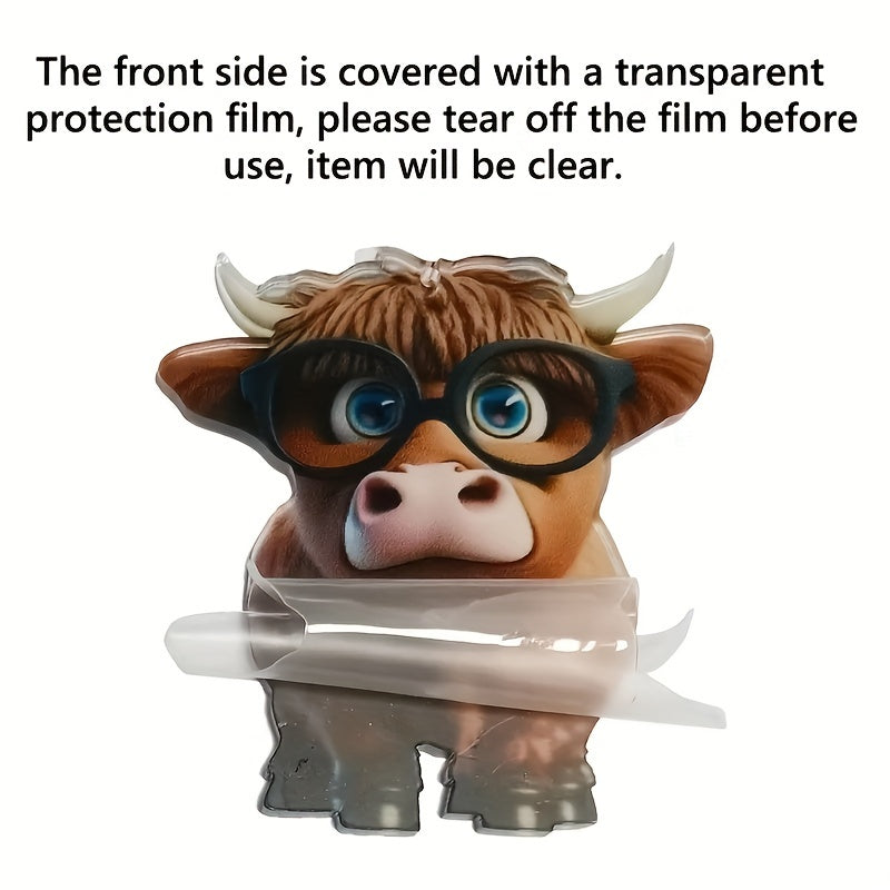 Highland Cow Car Pendant Christmas Tree Decoration Acrylic Flat Home Decoration