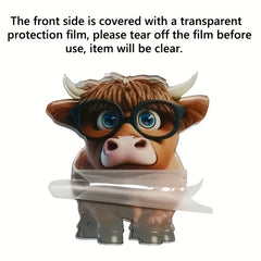 Highland Cow Car Pendant Christmas Tree Decoration Acrylic Flat Home Decoration