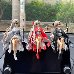 Anime Girl Kimono Figure Car Ornament with Base