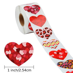 500pcs Heart Shaped Leopard Print Stickers - Self Adhesive Seals