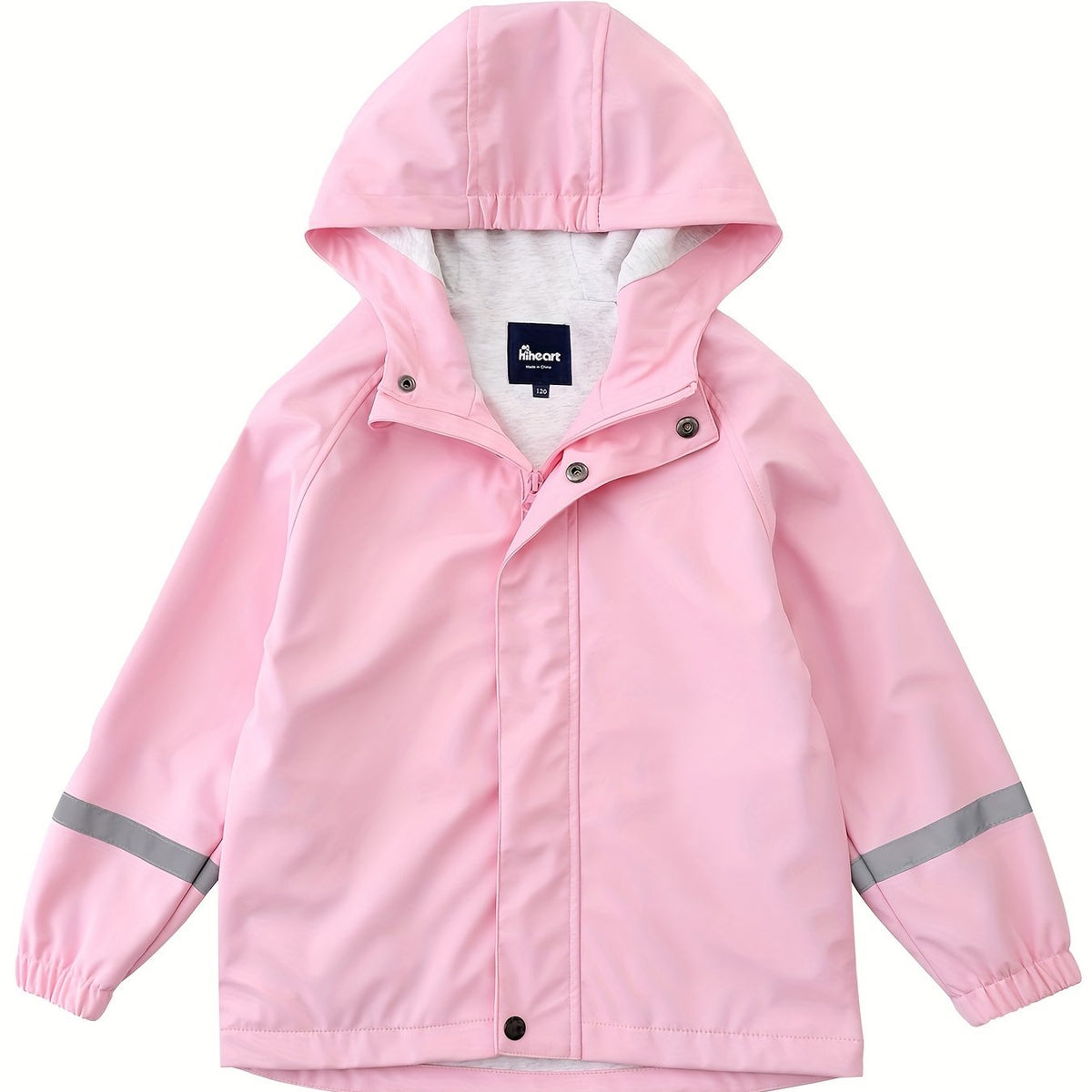 Kids Raincoat Boys Girls Spring Autumn PU Jacket Waterproof Reflective Strips