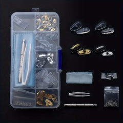 Eyeglass Nose Pads Repair Kit - Silicone Screw-in Nose Pads with Tools