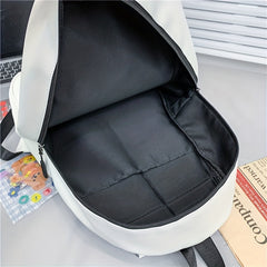 Ghost Shape Large Capacity Backpack PU Leather Textured School Backpack