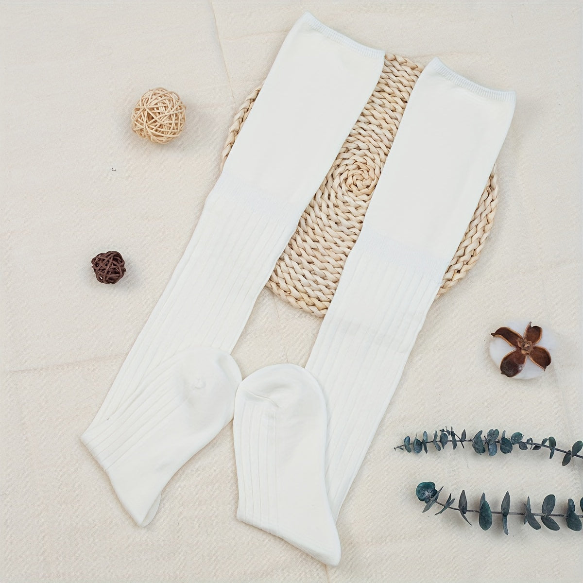 Solid Thigh High Socks Women's Stockings & Hosiery
