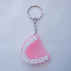 Denture Model Keychain Funny Resin Tooth Key Ring Accessory