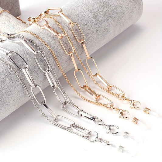 Men's Hip hop Long Necklace For Glasses Double Chain