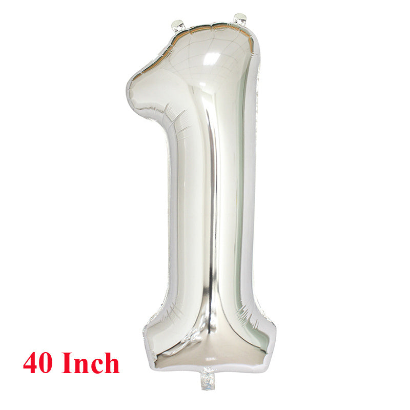 Silver Aluminum Film Large Numbers 0-9 for Party Decoration