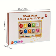 Wooden Magnetic Maze Pen Bead Run Game Educational Toy