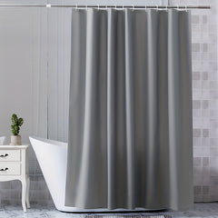 Gray PEVA Vinyl Shower Curtain Lining with Hooks