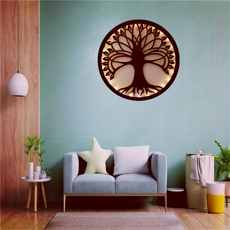 LED Wooden Carving Lamp Retro Hanging Home Decoration