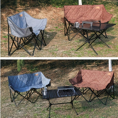 Portable Outdoor Double Folding Chair for Camping Beach