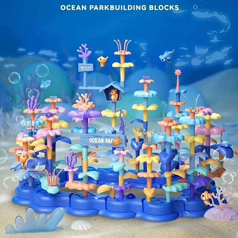 DIY Ocean Coral Building Blocks Flower Arrangement Puzzle
