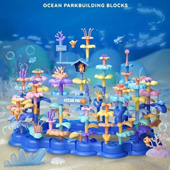 DIY Ocean Coral Building Blocks Flower Arrangement Puzzle