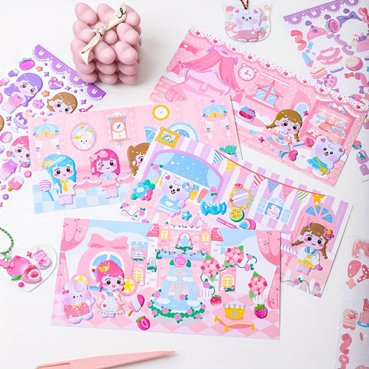 Cartoon 3D Dress Up Foam Stickers