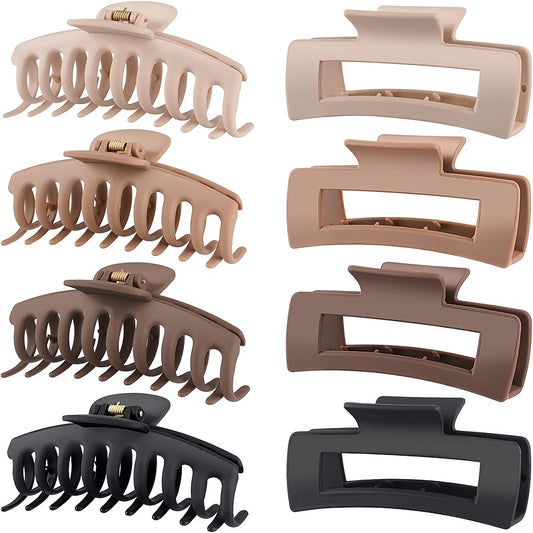 8pcs Large Rectangle Hair Claw for Thick Hair Style Hair Accessories